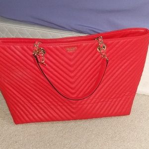Victoria's Secret red quilted tote bag - NWOT